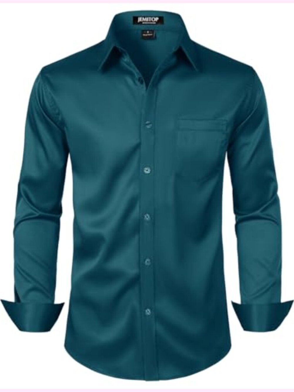 Stretch Slim Fit Dress Shirt Long Sleeve Button Down Wedding Prom Business
